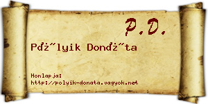 Pólyik Donáta névjegykártya